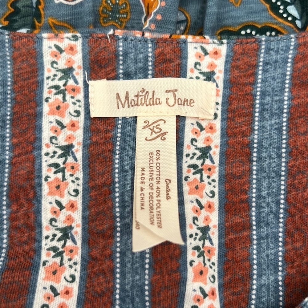 MATILDA JANE Pasture Flutter Dress in Blue/Rust/Cream Size XS—NWOT - Picture 7 of 9